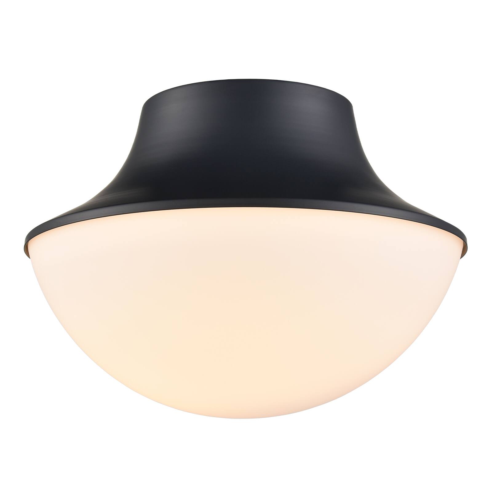 Front. MOOSE - Modern Matte Black Semi Flush Mount Ceiling Light Fixture - Black.