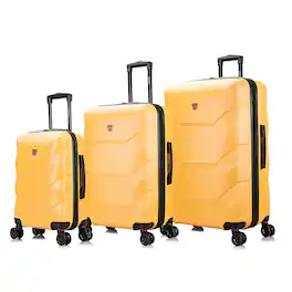 DUKAP - Zonix Lightweight Hardside 3 Piece Luggage Set 20"/26"/30" - MUSTARD