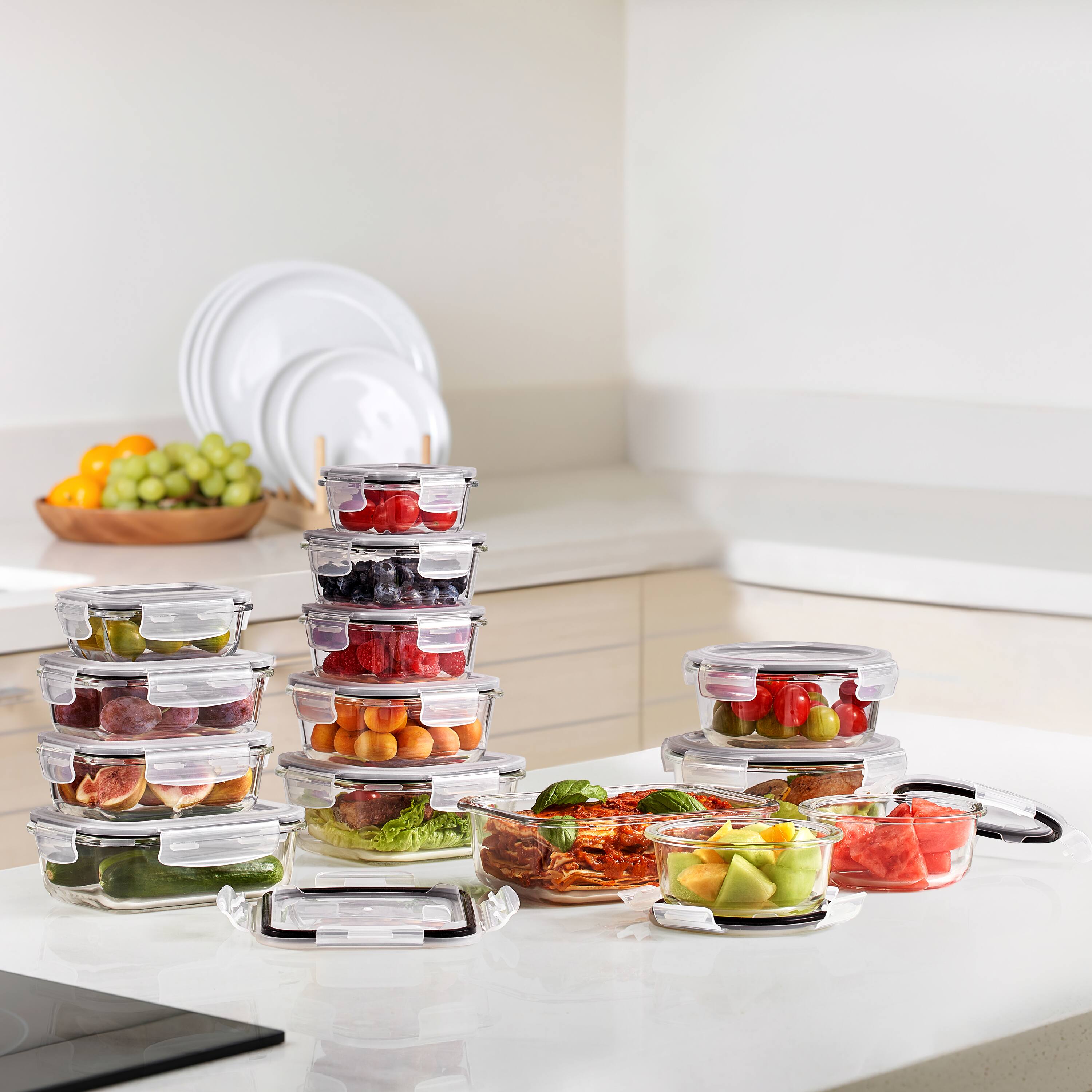 Alt View 1. Sorbus - Sorbus 28-Piece Glass Food Storage Containers with Lids - Airtight, Microwave, Fridge, Dishwasher, Oven Safe - Clear.