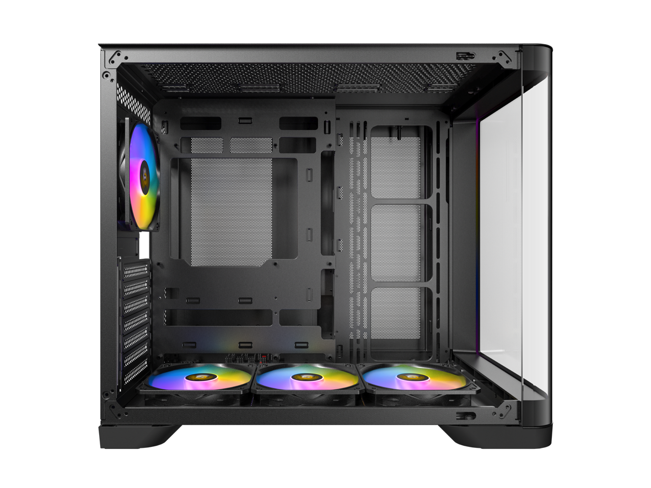 Alt View 10. Antec - C5 Curve ARGB, 4 x 120mm ARGB PWM Fans Included, Curved Tempered Glass Front & Side Panels, Mid-Tower ATX PC Case - Black.