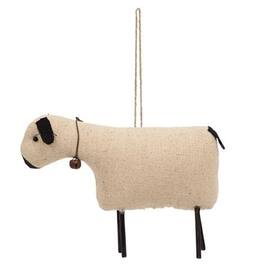BreeBe - Stuffed Primitive Sheep Ornament - Black, Ivory