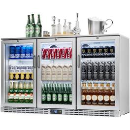 Coolake - 53 inch 11.7 cu.ft Back Bar Cooler Commercial Counter Height Beverage Refrigerator in Stainless Steel - Silver