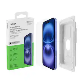 Belkin - ScreenForce TemperedGlass Screen Protector for iPhone 16 Plus, 15 Plus, & 14 Pro Max w/ Easy Align Tray - Clear