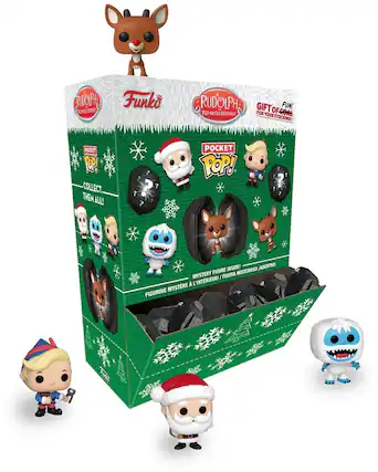 Funko, Rudolph Red-Nosed Reindeer, Gift Fun for Your Stocking, Pocket Pop, Collect Them All, 7, Pocket Pop!, 7, Figurine Mystere, Inside!, Mysteriosa, Figura, L'Intieur!, Mystere Figurine, 8