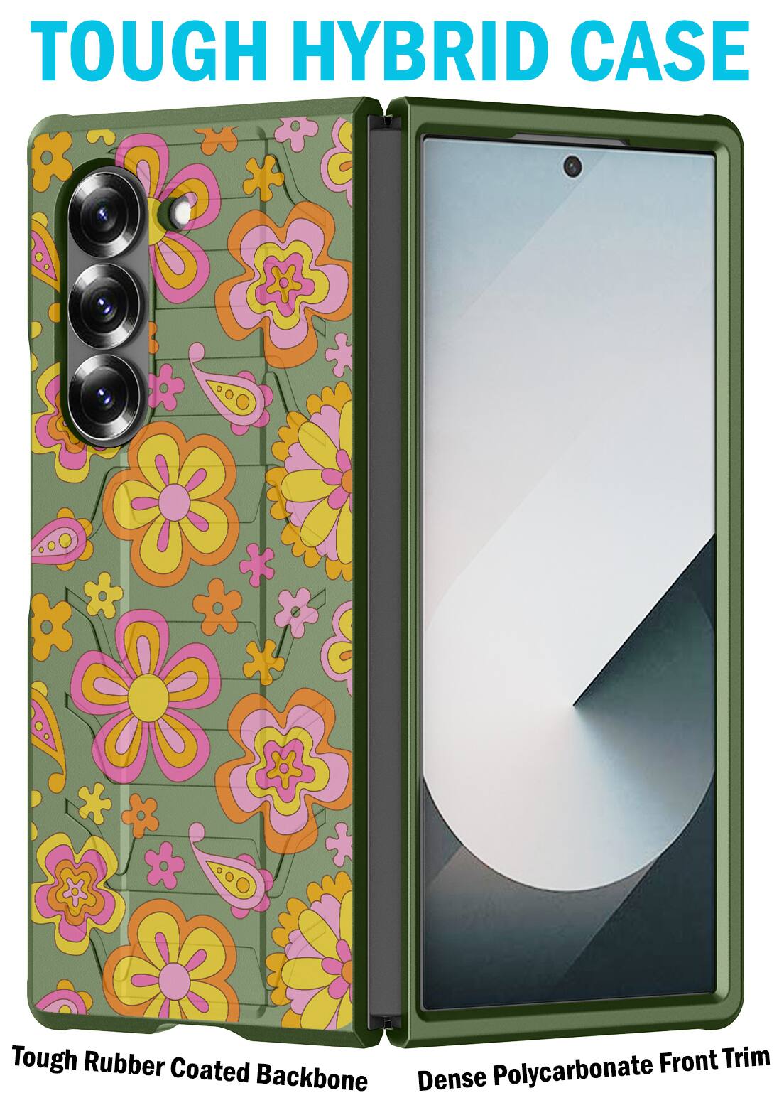 TOUGH HYBRID CASE

Tough Rubber Front Trim Coated Backbone Dense Polycarbonate