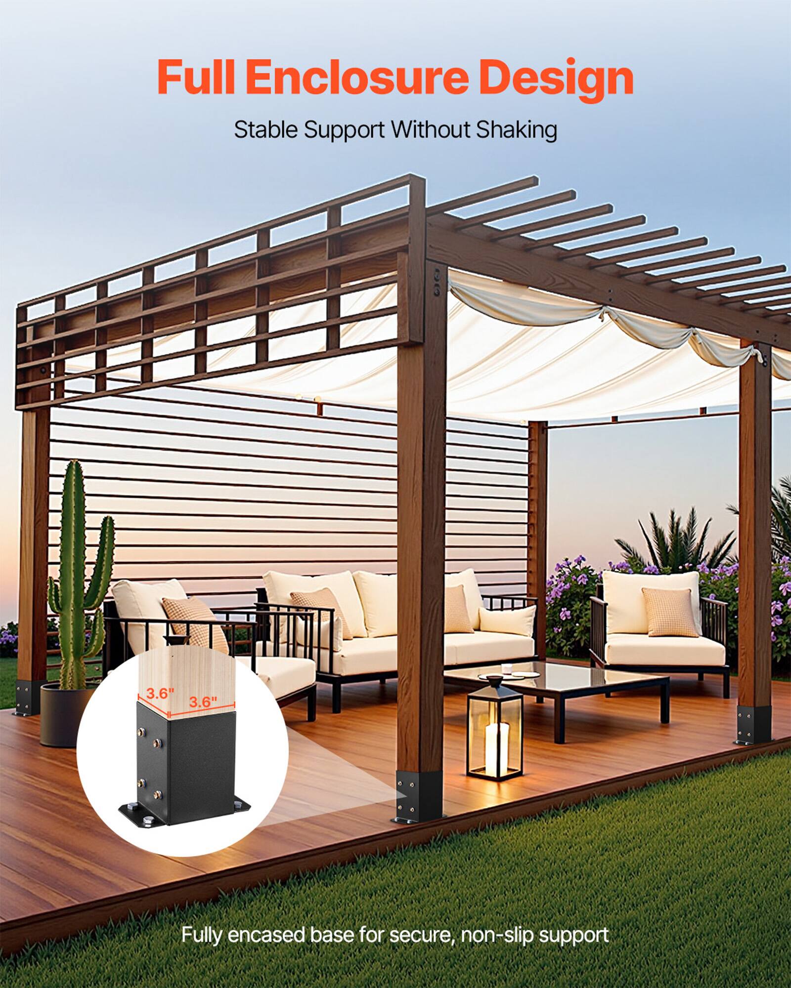 Full Enclosure Design  
Stable Support Without Shaking  

3.6" 3.6"  

Fully encased base for secure, non-slip support