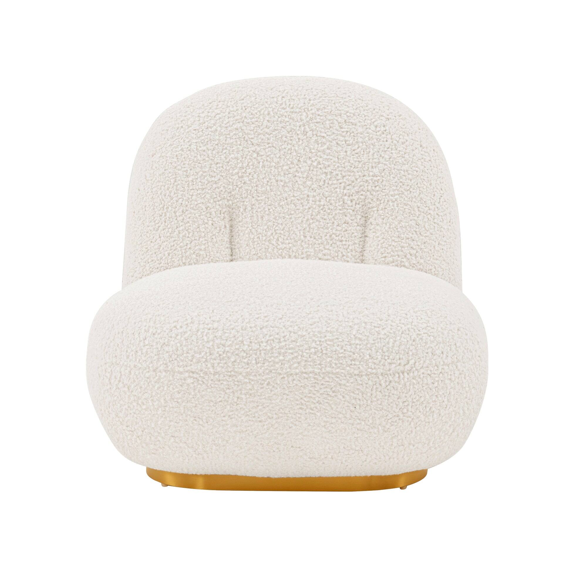 Front. Manhattan Comfort - Edina Modern Boucle Lounge Chair - White.