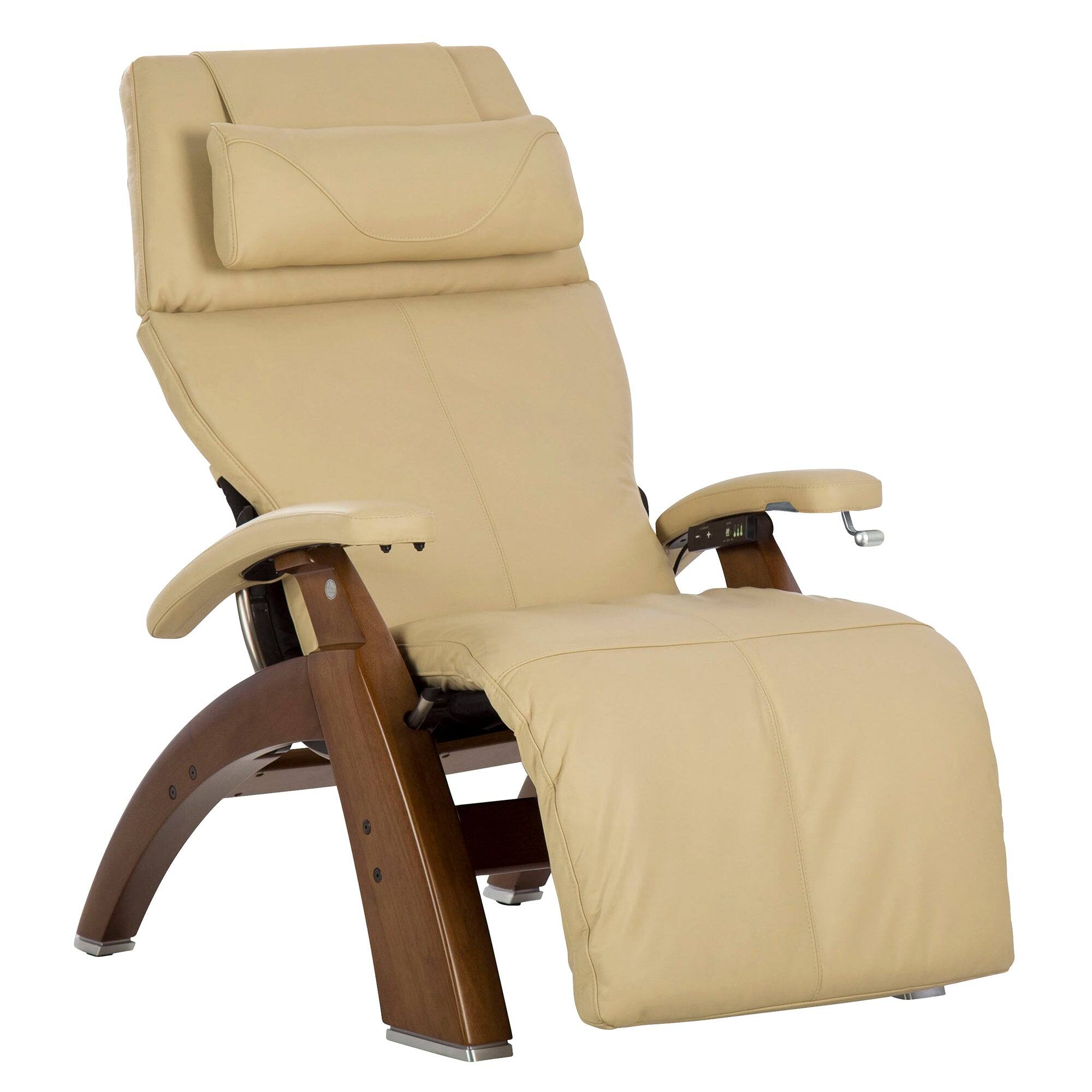 Front. Human Touch - Human Touch Perfect Chair PC-420 Classic Manual Plus Zero Gravity Recliner with Solid Wood Base - Walnut / Ivory Premium Leather / Supreme.