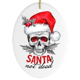 OrnamentallyYou - Santa is Not Dead Skull Christmas Ornament - Multi-colored