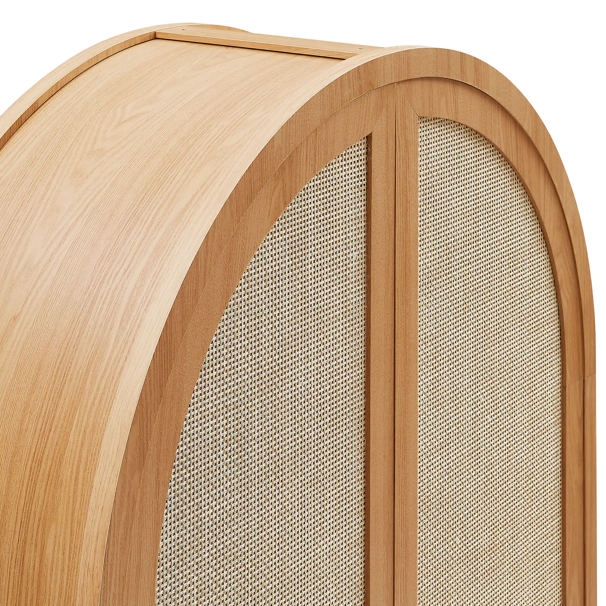 Alt View 5. Modway - Calista 79" Tall Wide Rattan Arched Storage Cabinet by Modway - Natural.