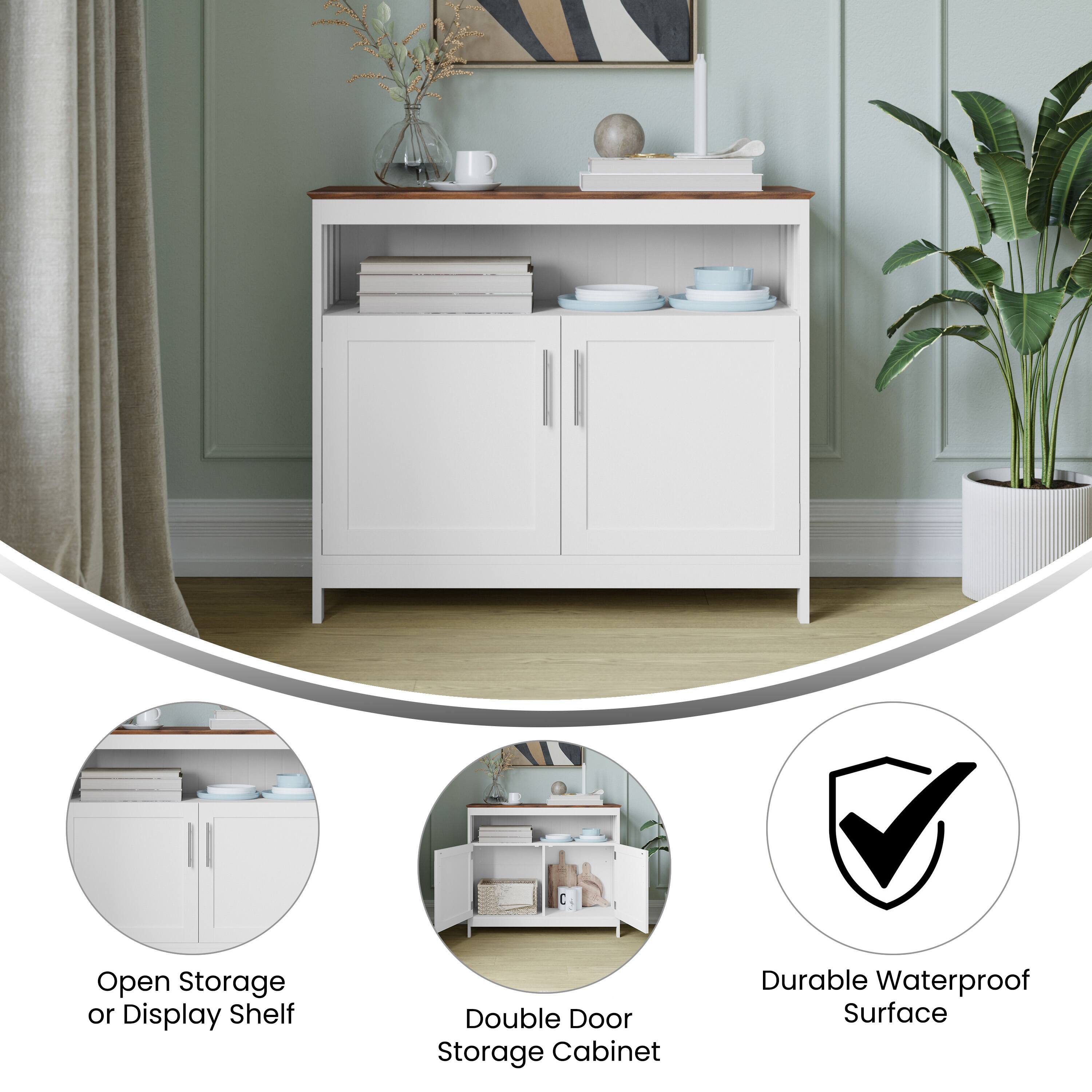 C Open Storage or Display Shelf  
Double Door Storage Cabinet  
Durable Waterproof Surface