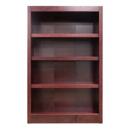Concepts in Wood - Single Wide Bookcase 4 Shelves Cherry Finish - Red