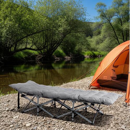 Alt View 9. Winado - Portable Folding Camping Cot Bed with Soft Pad for Outdoor Adults Sleeping Bed - Gray.
