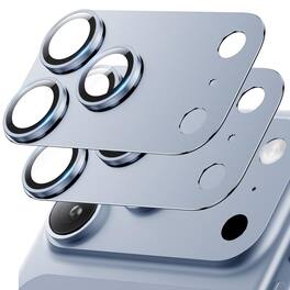Dteck - 2 Pack Camera Lens Protector for iPhone 18 Pro Max, Matte Metal with Tempered Glass Full Lens Cover - Light Blue
