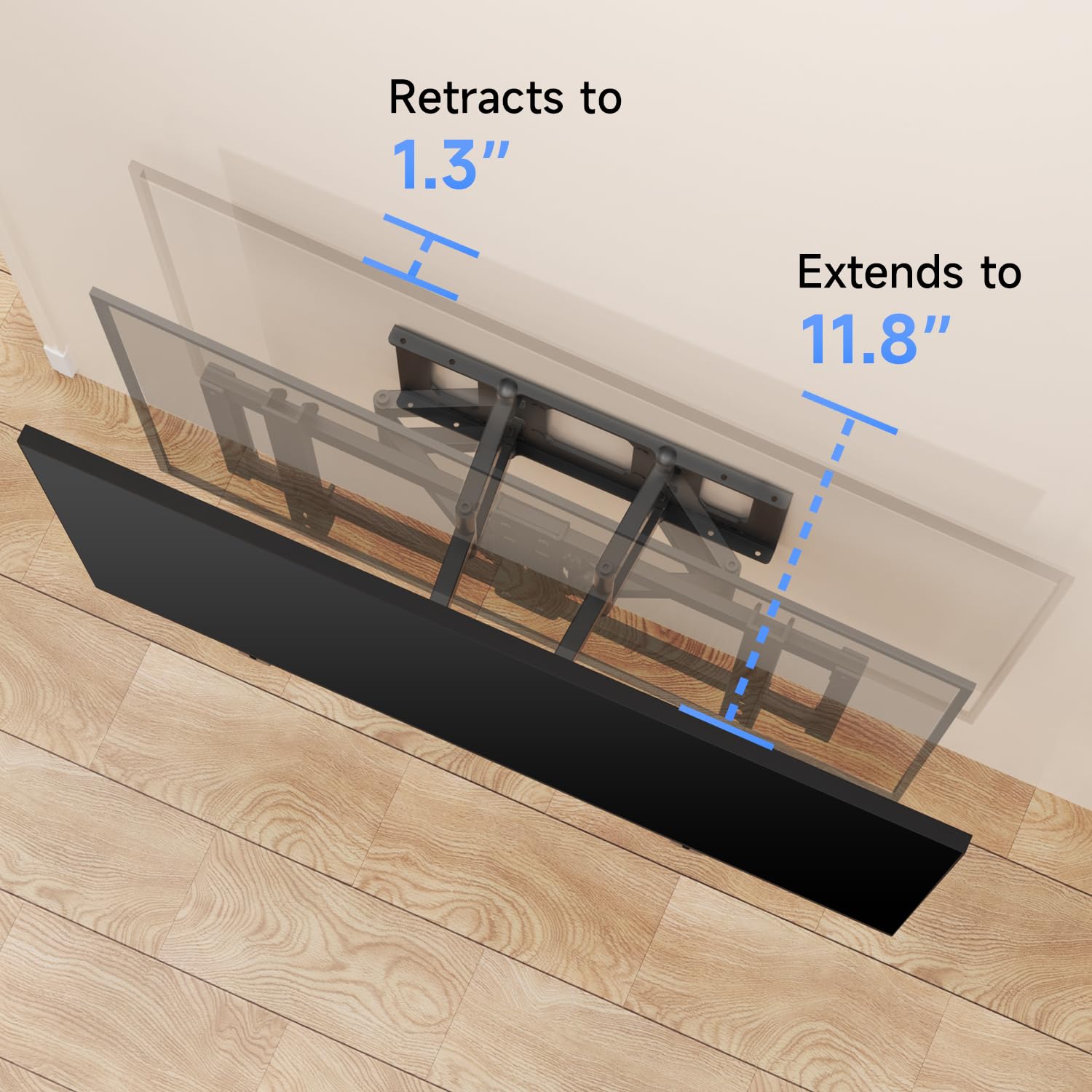 Retracts to 1.3"  
Extends to 11.8"