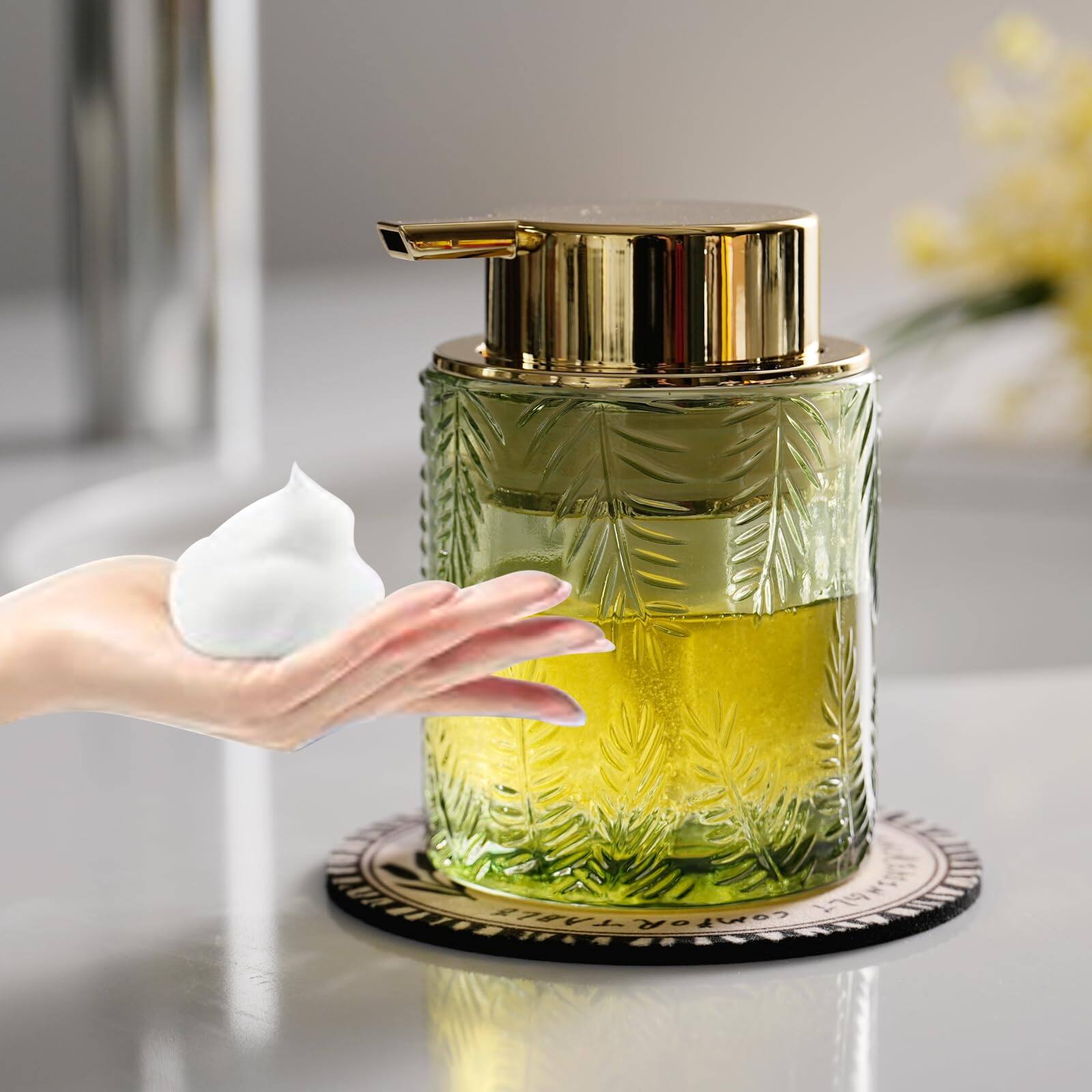 Dapper Styles Glass Foaming Dispenser Refillable Lotion Or Soap For ...