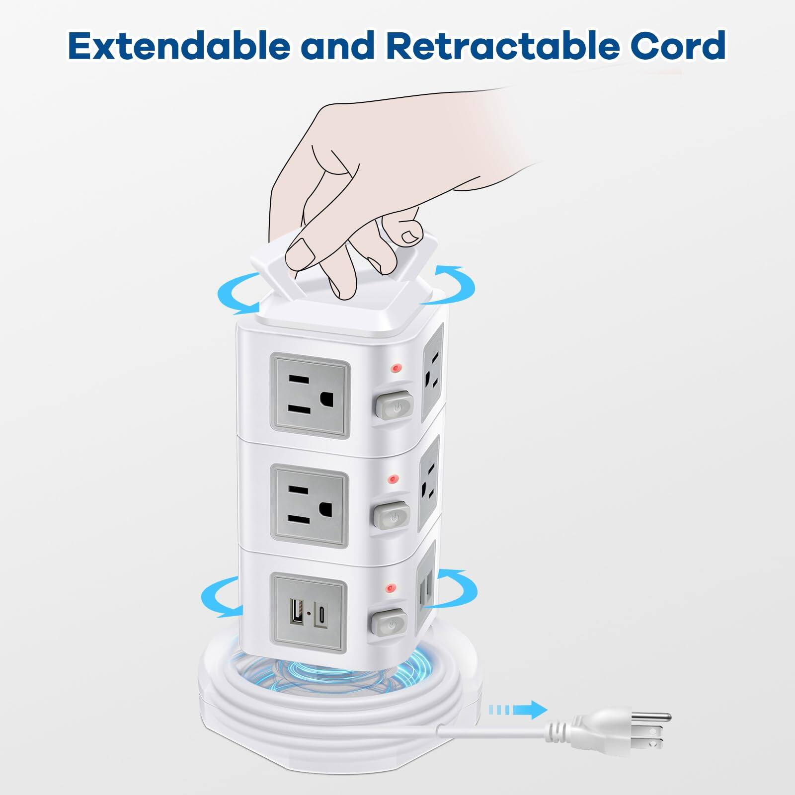 Extendable and Retractable Cord
