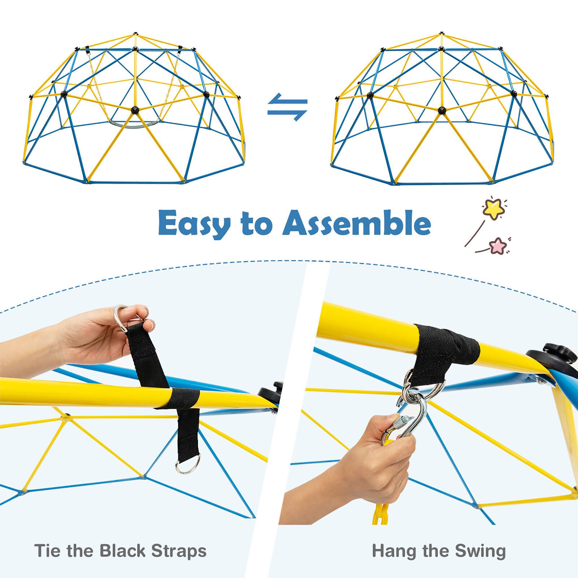 Easy to Assemble

Tie the Black Straps

Hang the Swing