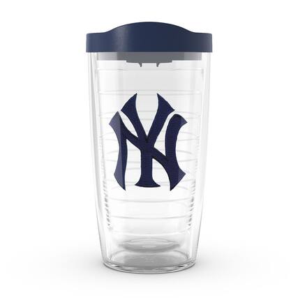Front. Tervis - New York Yankees 16oz. Emblem Classic Travel Tumbler - Multicolor.