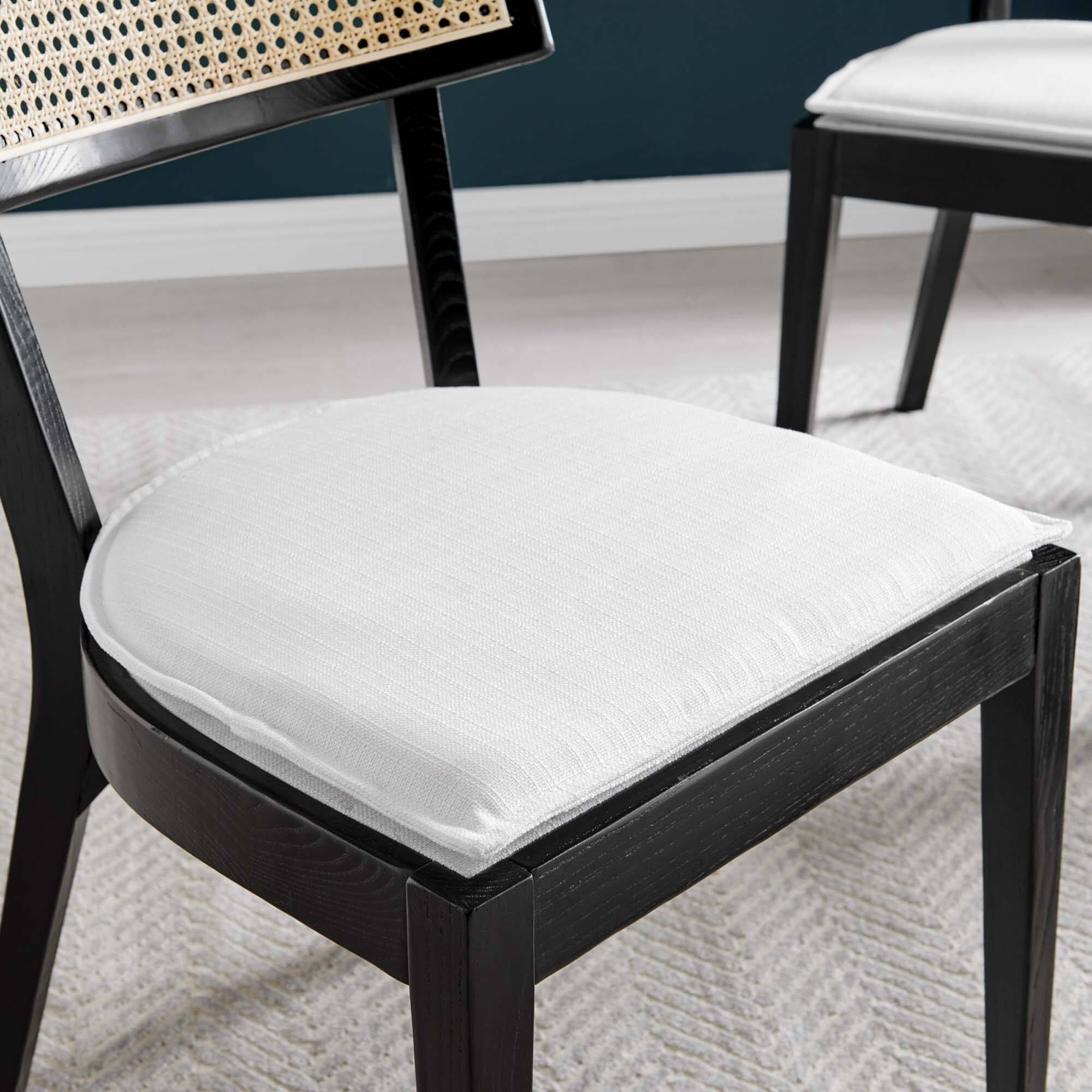Alt View 4. Modway - Caledonia Fabric Upholstered Wood Dining Chair Set of 2 by Modway - White.