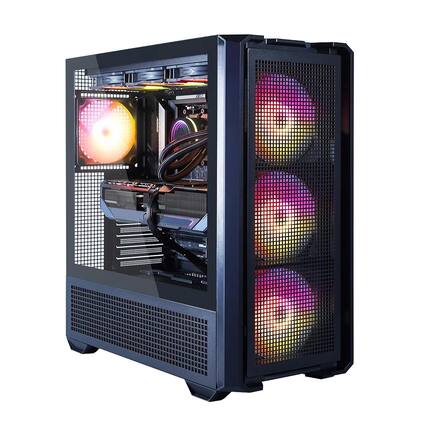 Front. Skytech Gaming - Skytech EDGE - AMD Ryzen 7 7700X, 9070XT, 16GB 6000 MHz DDR5 RAM, 850W GOLD A3 PSU - Black.