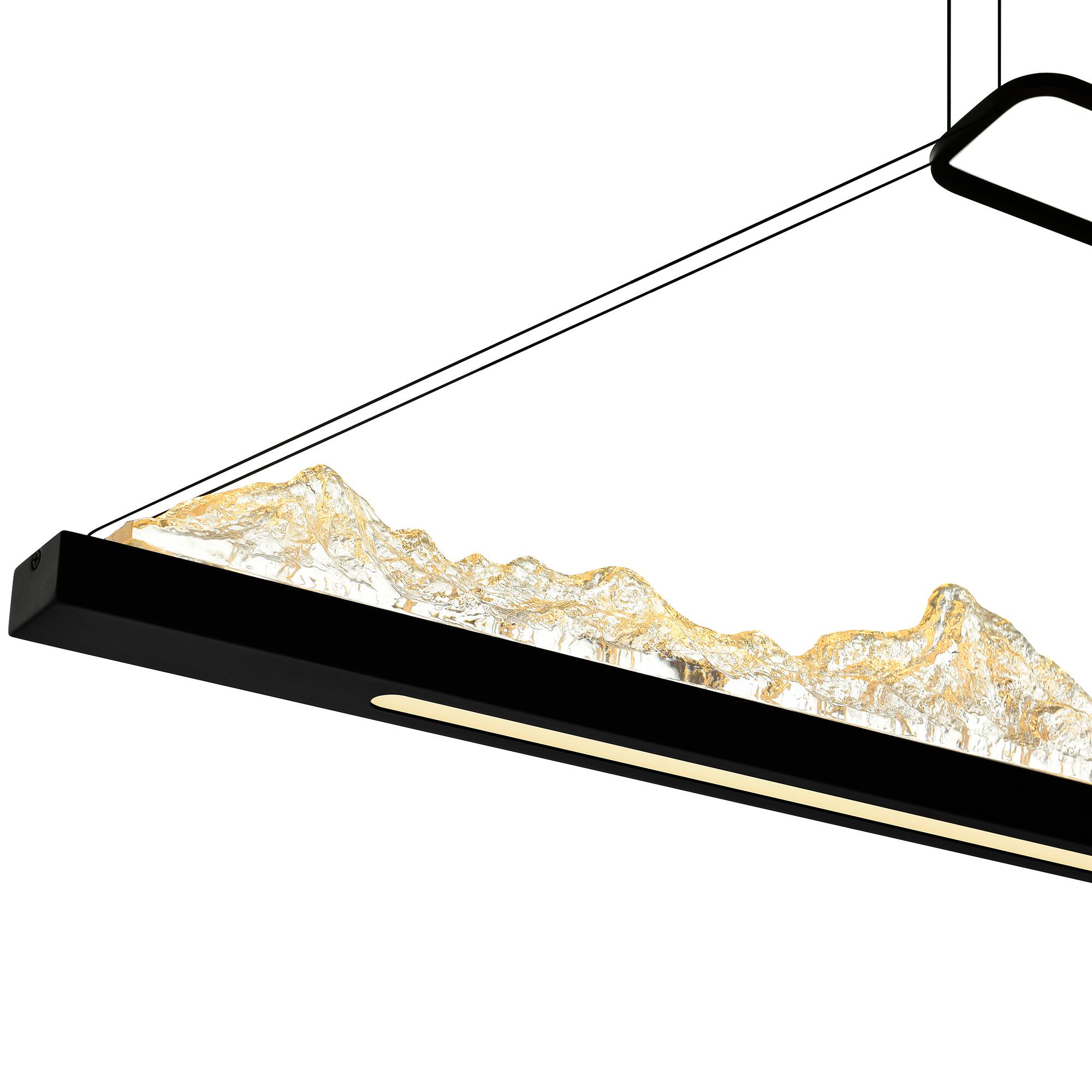 Alt View 1. CWI Lighting - Himalayas Integrated LED Black Island/Pool Table Light - Black.