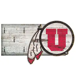 Fan Creations - Utah Utes 6" x 12" Mounted Key Holder - Multicolor