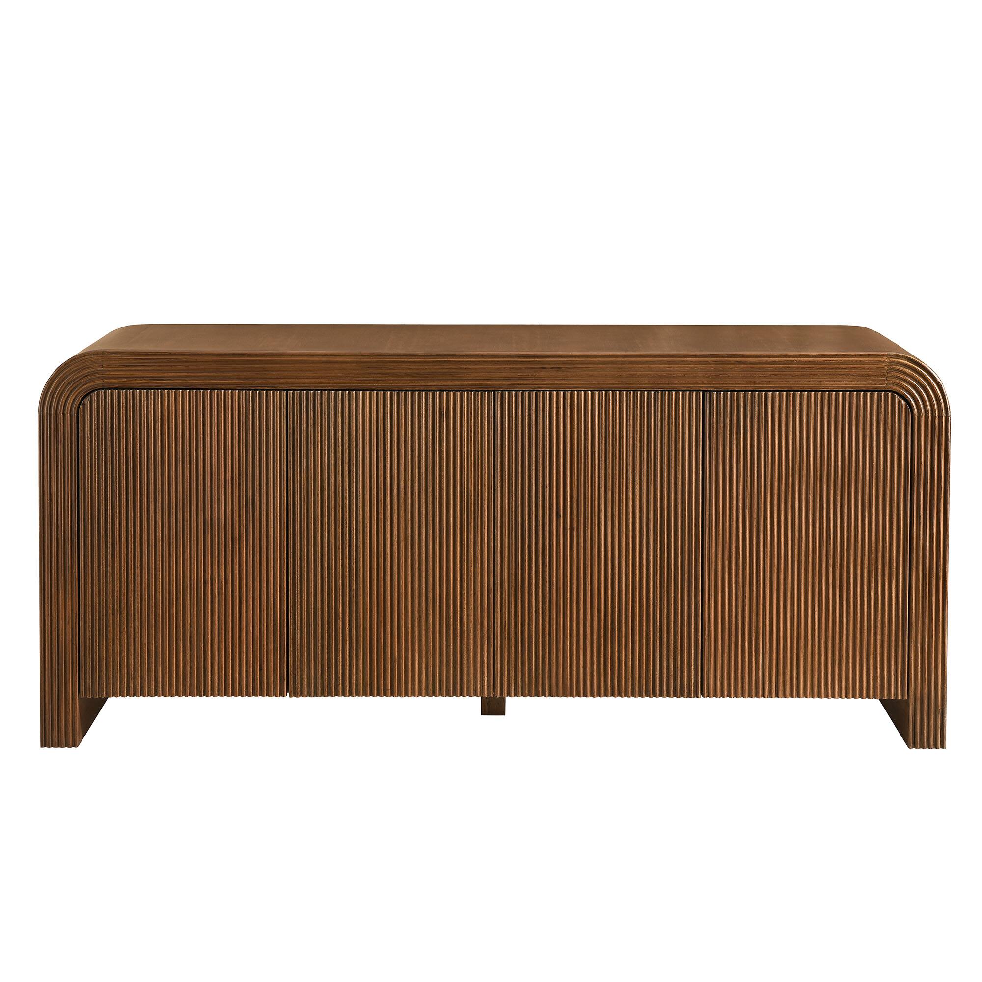 Alt View 4. Modway - Waterflute 70" Fluted Sideboard Cabinet by Modway - Walnut.