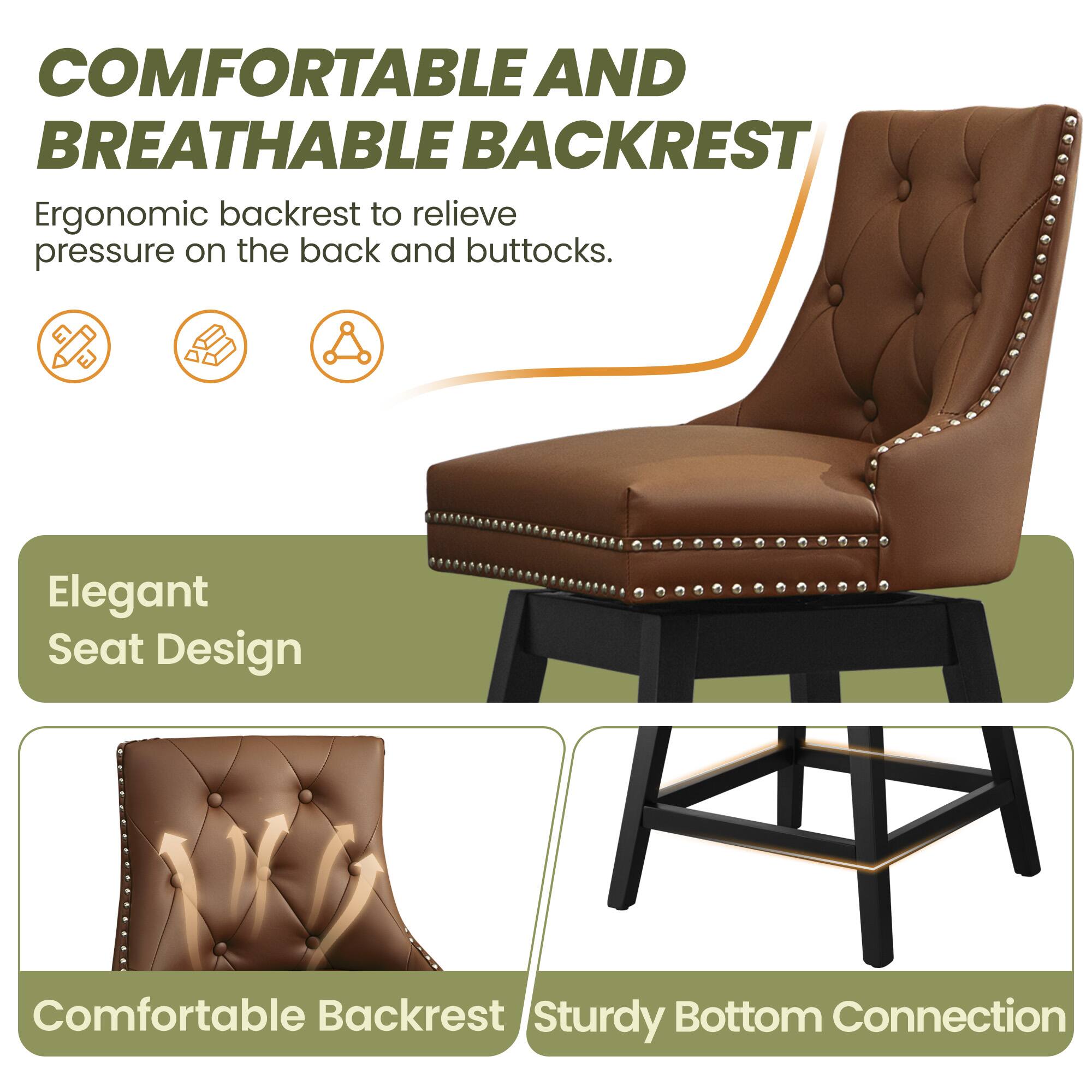 COMFORTABLE AND BREATHABLE BACKREST  
Ergonomic backrest to relieve pressure on the back and buttocks.  

Elegant Seat Design  
Comfortable Backrest  
Sturdy Bottom Connection