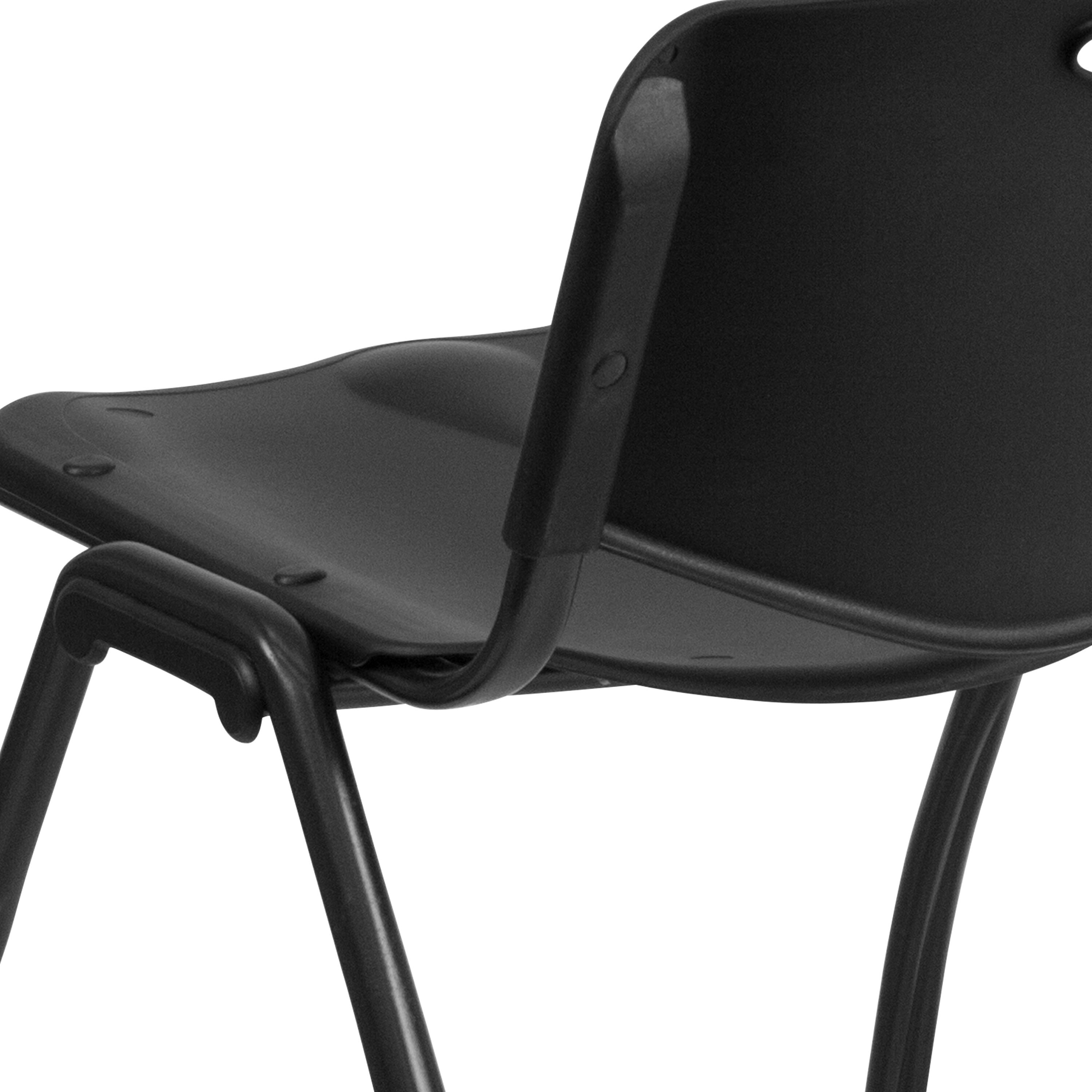 Alt View 8. Emma + Oliver - 880 lb. Capacity Plastic Stack Chair - Black.
