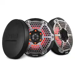 DS18 Audio - NXL 6.5" 2-way Coaxial Speaker with RGB LED Lights and Built-in Driver (Pair), 100W RMS 4-Ohm - Black