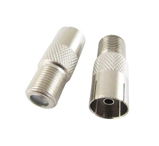 Front. Home Collection - F-Type Female Jack to TV PAL Female Jack Coaxial RF Connector Adapter.