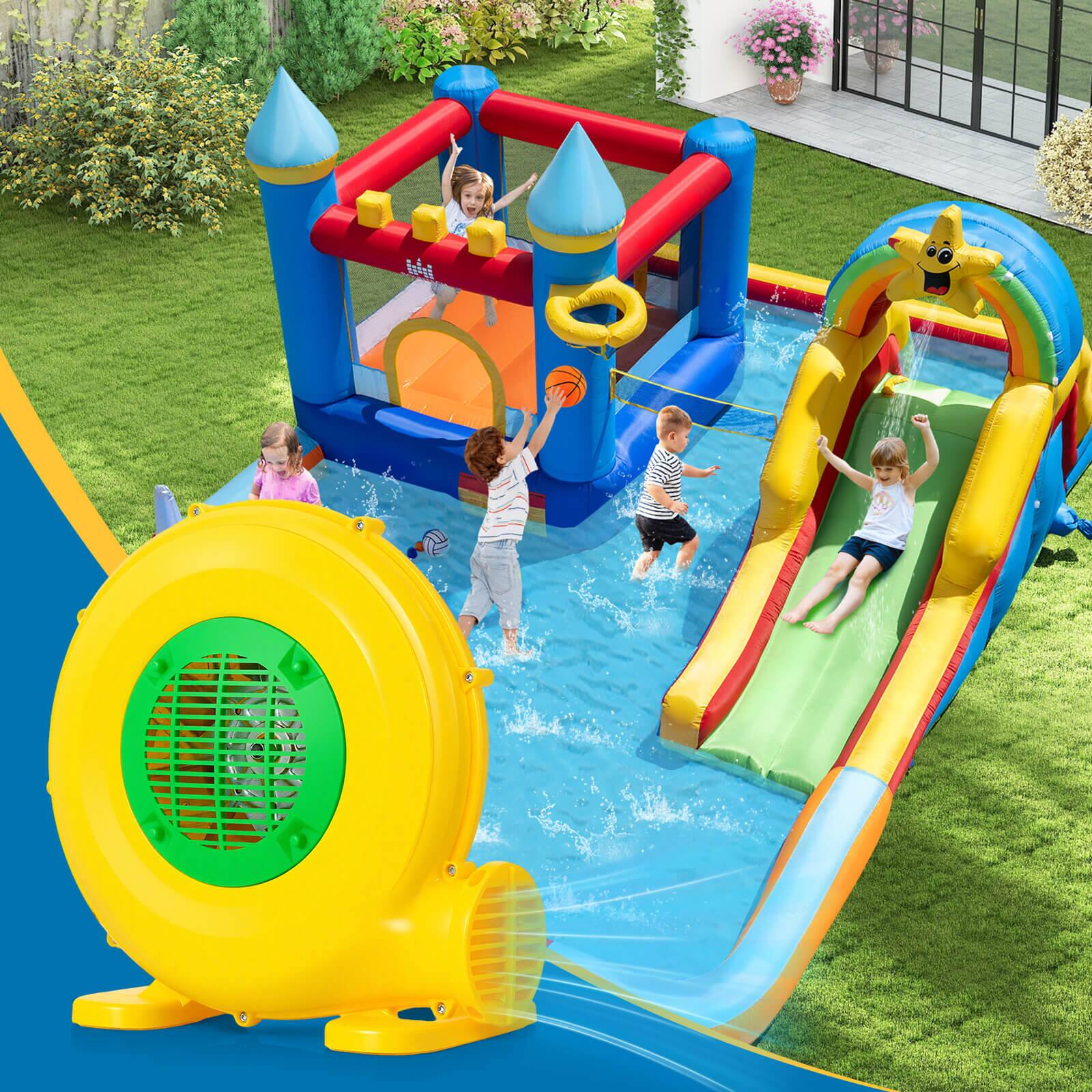 Alt View 1. Costway - Costway 480W Air Blower 0.64 HP Air Pump Fan with Convenient Handle & Ground Stakes - Multicolor.