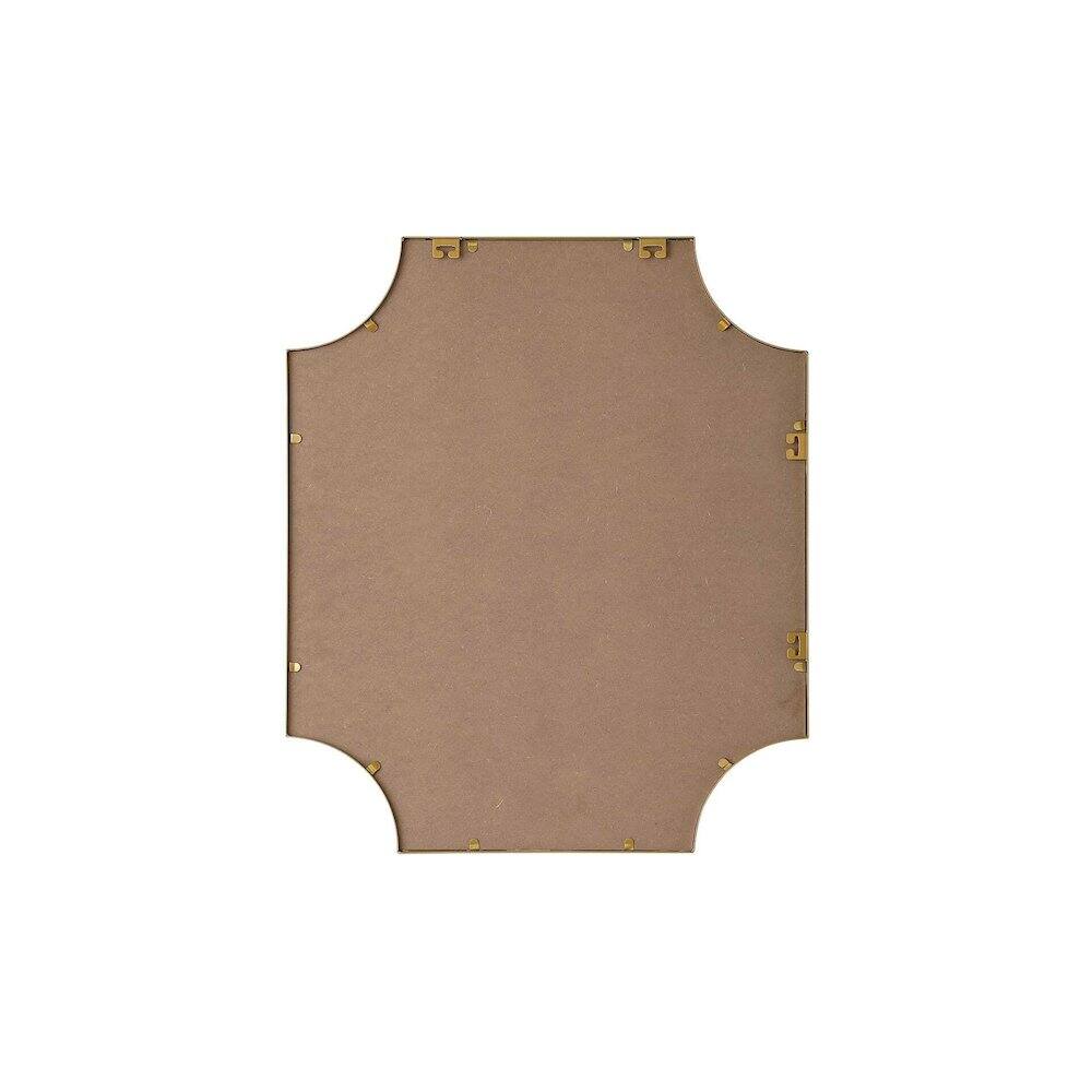 Angle. Elegant Kitchen and Bath - Notched Metal Mirror 27x32 inch in Brass - Brass.