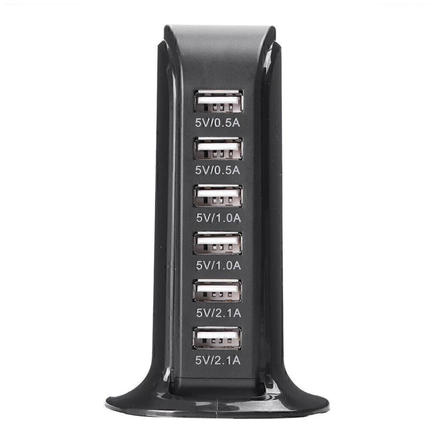 Stock Preferred - Smart Power 6-Port USB Tower Charger - Black
