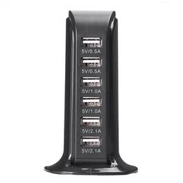 Stock Preferred - Smart Power 6-Port USB Tower Charger - Black