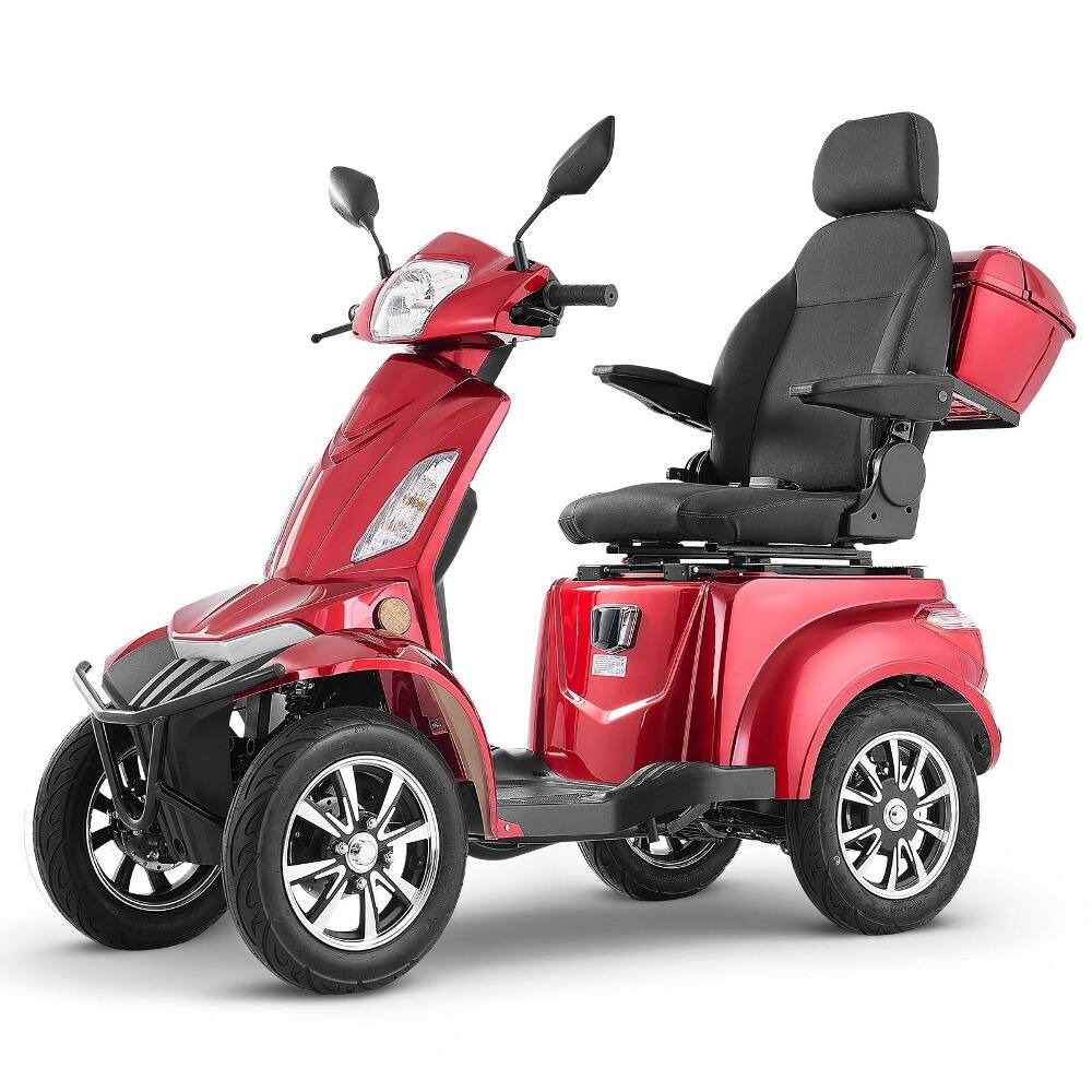 Alt View 7. Loheer - Loheer Heavy Duty 4-Wheel Mobility Scooter 500lbs Capacity All Terrain - Red.