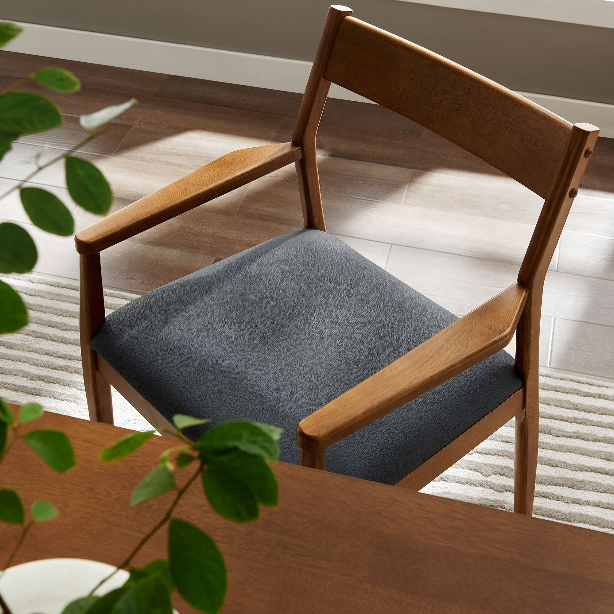 Alt View 1. Modway - Solara Dining Armchairs Set of 2 - Walnut Black.