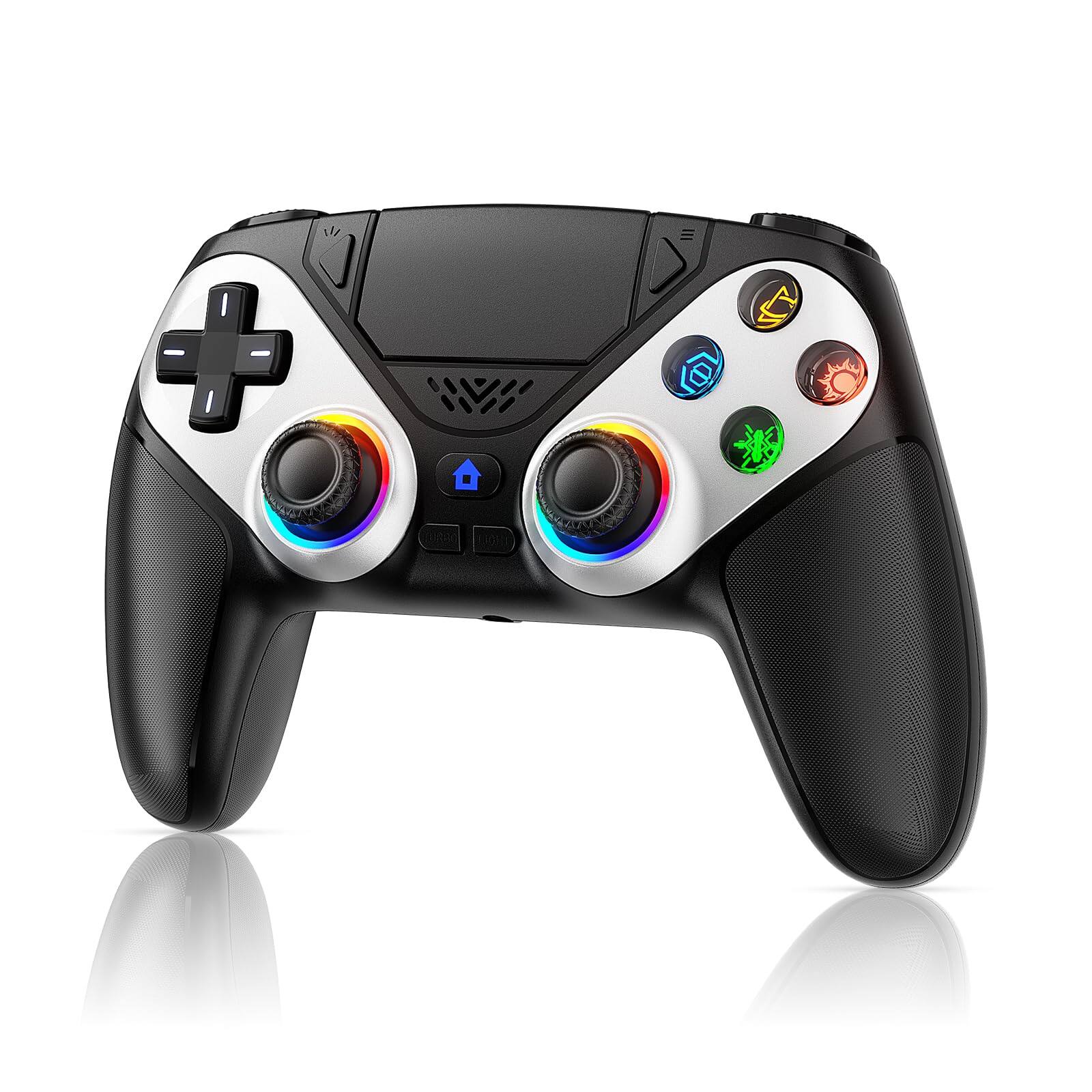 Alt View 5. HM 1810 - Led Wireless Controller For Ps5 Compatible With Pro/slim/pc Dual Vibration Macro/turbo Function Audio Jack - Black.