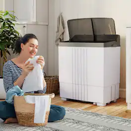 Freestanding Portable Washing Machine Washer with Built-in Drain Pump 1-Piece