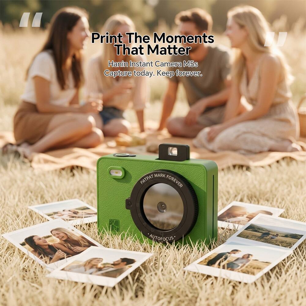Print The Moments That Matter  
Hanin Instant Camera M5s  
Capture today. Keep forever.  

MARK PATPAT FOREVER  
AUTOFOCUS