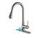 Front. Boyel Living - 3-Spray Patterns Single Handle Touchless Pull Down Sprayer Kitchen Faucet with Deckplate Included in Brushed Nickel - Brushed Nickel.