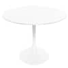 Front. LeisureMod - LeisureMod Bristol 35 in. Round MDF Wood Dining Table in Stainless Steel Pedestal Base Modern Kitchen Table - White.