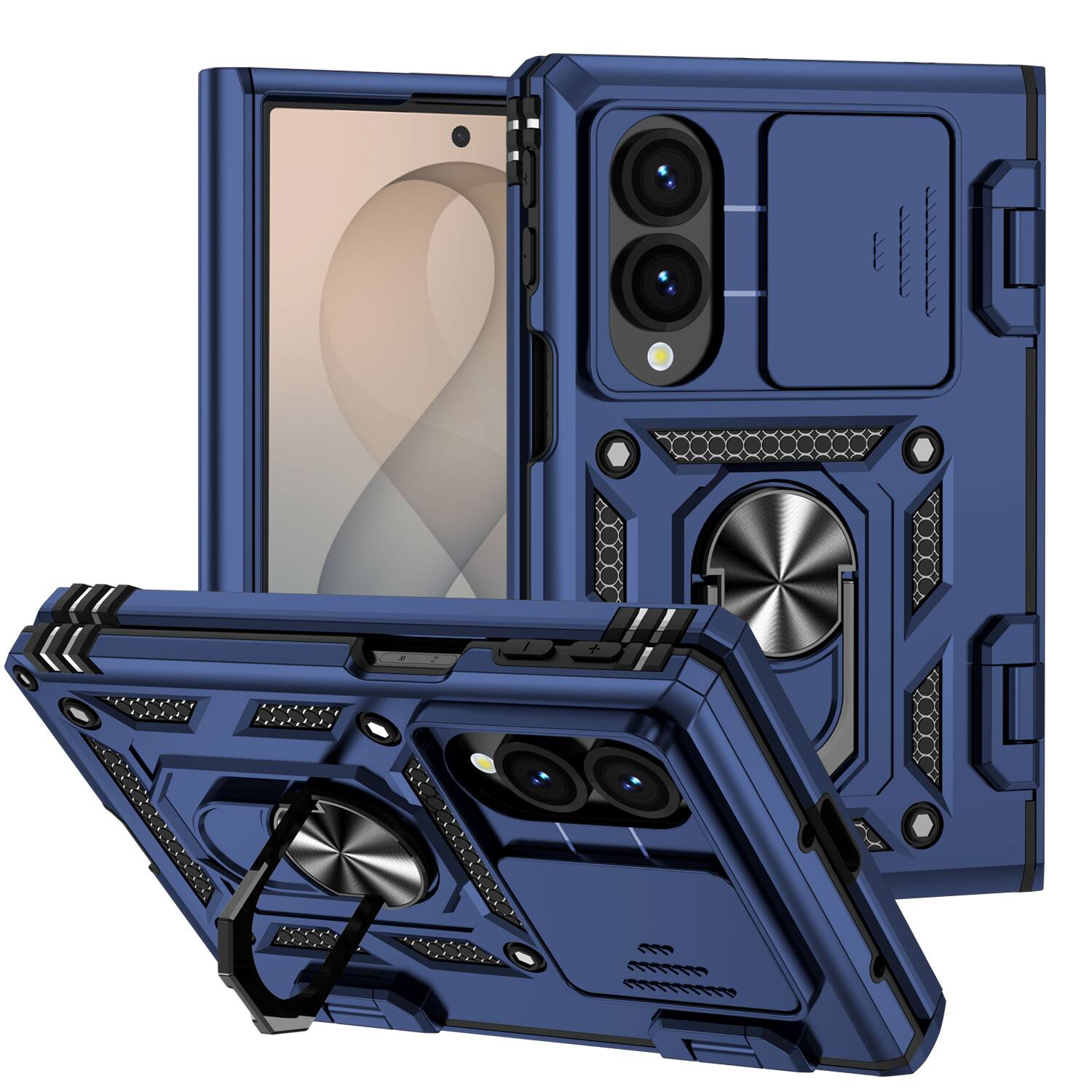 Dteck For Samsung Galaxy Z Fold8 Heavy Duty Rugged Case Sliding Lens ...