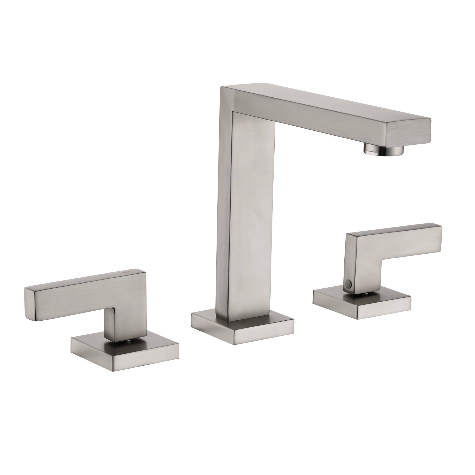Front. Boyel Living - Brushed Nickel Widespread Bathroom Faucet Dual Handle 1.2GPM - Brushed Nickel.