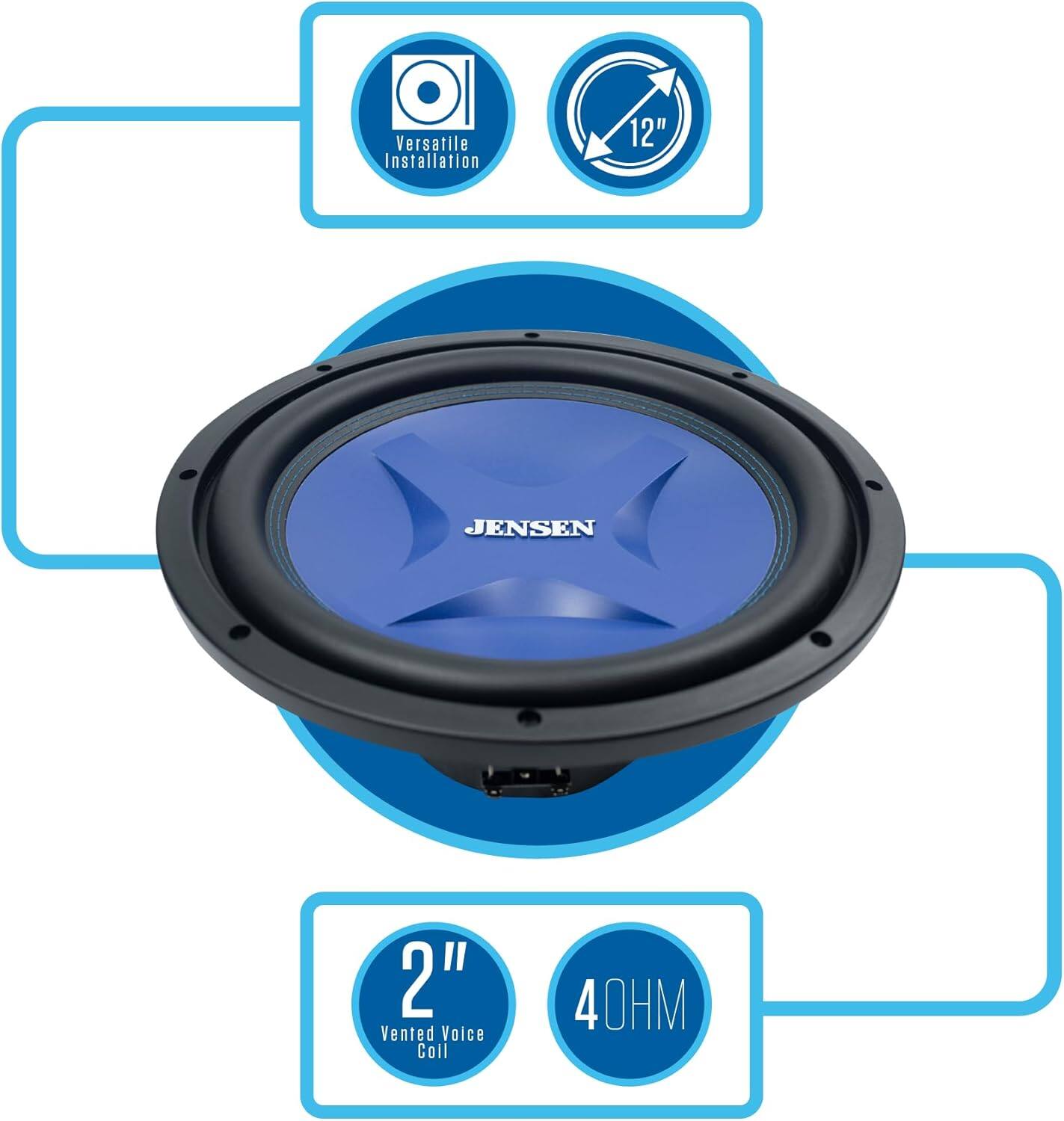 Versatile Installation  
12"  
JENSEN  
2" Vented Voice Coil  
4Ω