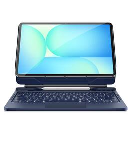 Dexnor - Keyboard Case for Samsung Galaxy Tab S10 FE+ Plus with Magnetic Stand, Trackpad, Bluetooth, Pen Holder,Backlit Keyboard - Blue