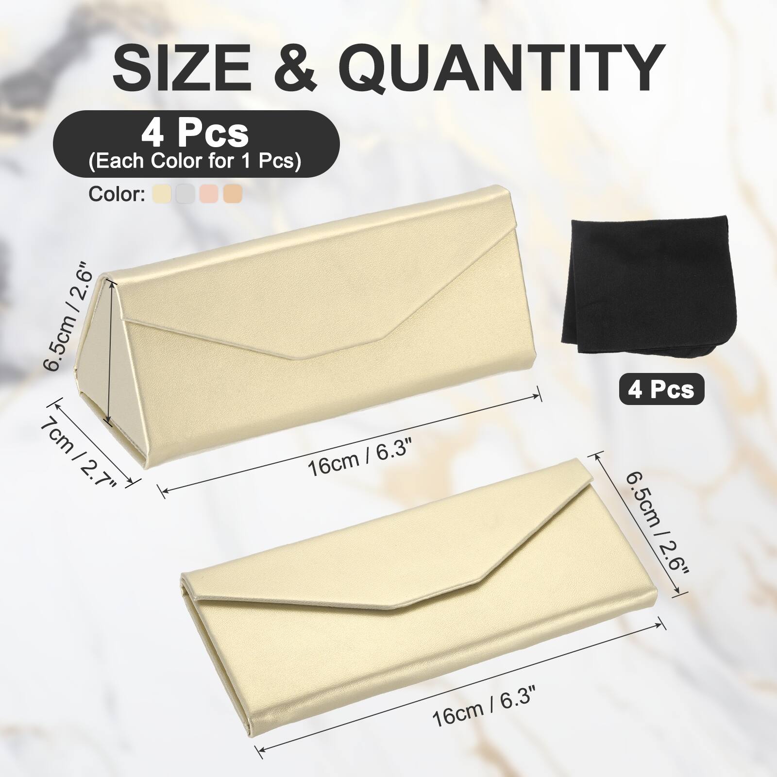 SIZE & QUANTITY

4 Pcs (Each Color for 1 Pcs)

Color:

- 6.5cm / 2.6"
- 7cm / 2.7"
- 16cm / 6.3"
