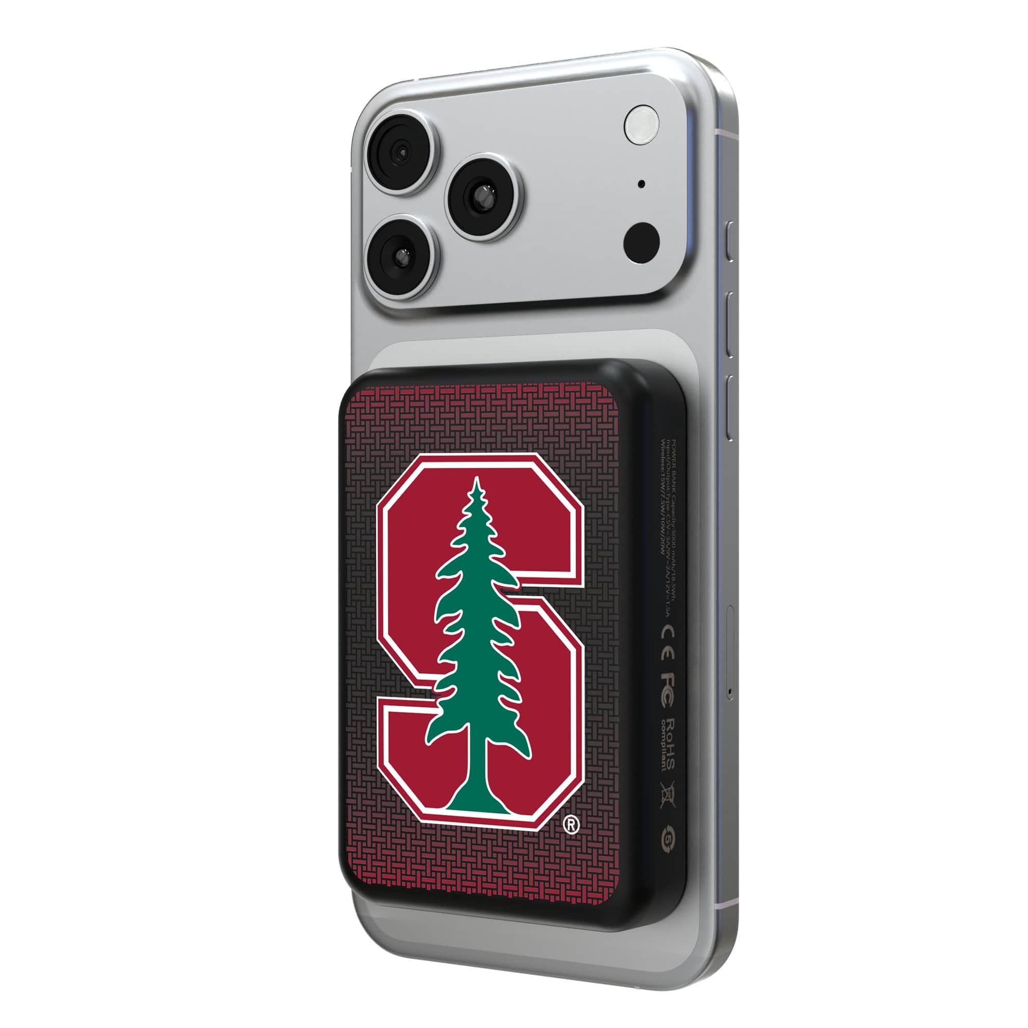 Keyscaper - Stanford Cardinal Wireless Magnetic Power Bank - Black