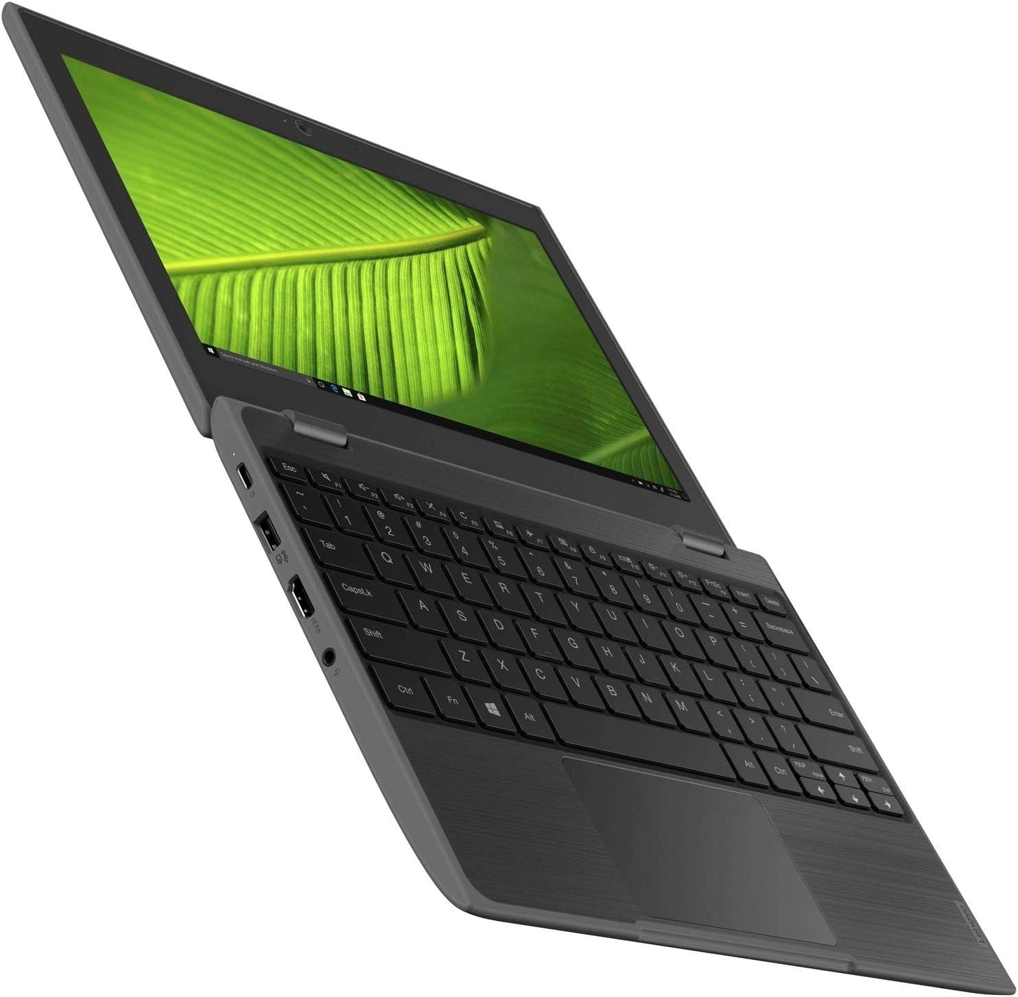 Angle. Lenovo - Lenovo 100e 2nd Gen - 81M80003US - Laptop 11.6" Intel Celeron N4000 CPU @1.10GHz, 4GB RAM, 64GB eMMC Windows 11 Pro.